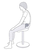 Sitzen im Rundrücken mit eingeklemmtem Unterbauch kann Ursache chronischer Unterleibsschmerzen sein - Behandlung durch die Pohlhterapie